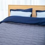 مفرش شتوي مبطن أزرق — مزدوج